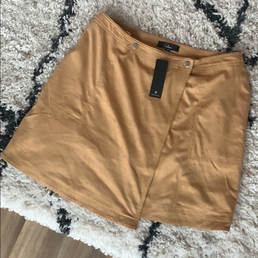 Lulus Faux Suede Wrap Skirt